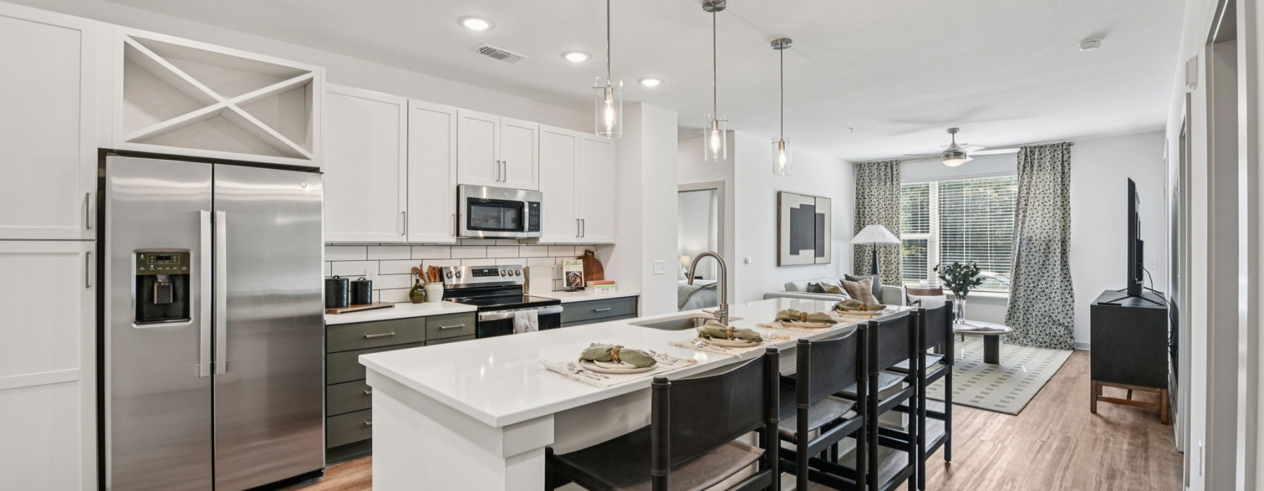 kitchen with island seating