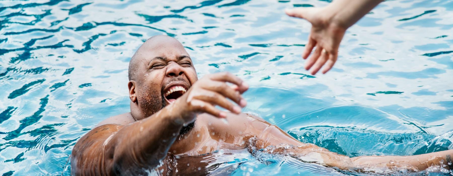 a person in a pool